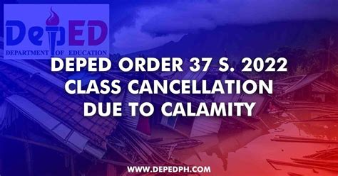 DepEd Order 37 Series of 2022: Suspension of Classes Due to .